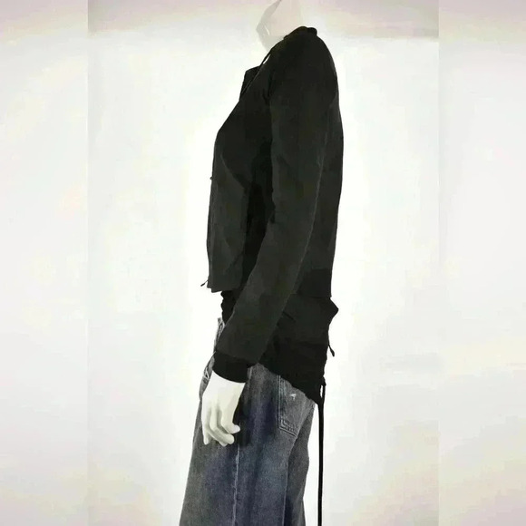 RUNWAY HELMUT LANG FW2000 Black Cotton Poplin Moto Tech Jacket Bomber XSMALL USA - Picture 2 of 11